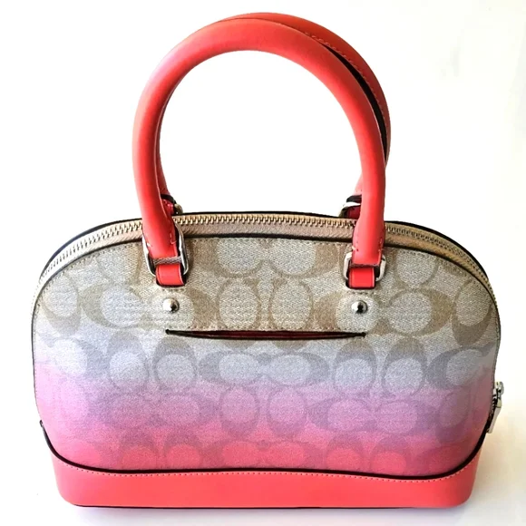 ✨️RARE✨️ COACH Mini Sierra Satchel in Purple/Coral Ombre and Signature Canvas 💜
